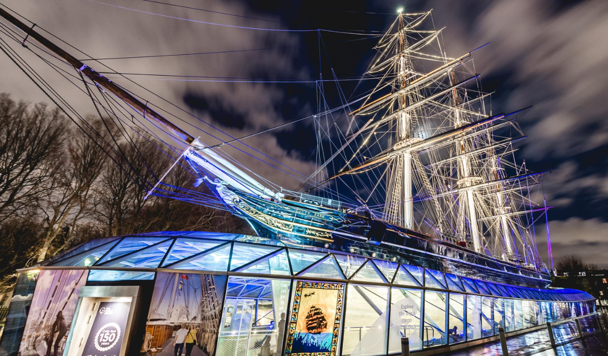 Cutty Sark lights at Christmas in Greenwich